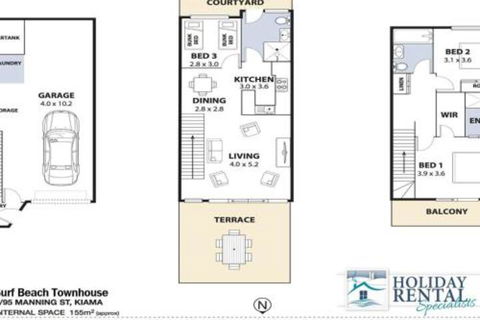 Surf Beach Townhouse - Grafton Accommodation 4